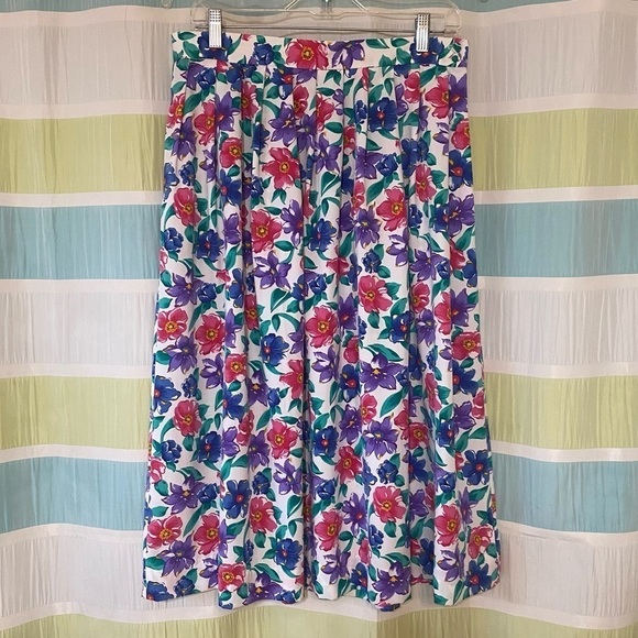 Talbots 80’s Vintage Floral Skirt Sz Large or 12 - Picture 8 of 8